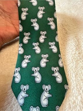 🎁3 for $30 - Green Koala Pattern Necktie